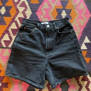 Agolde Stella Black Denim Shorts